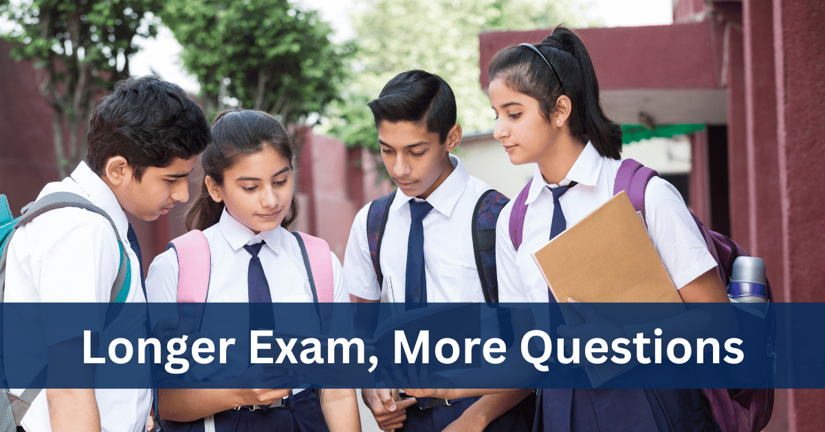 A group of students looking at a book after the exam.